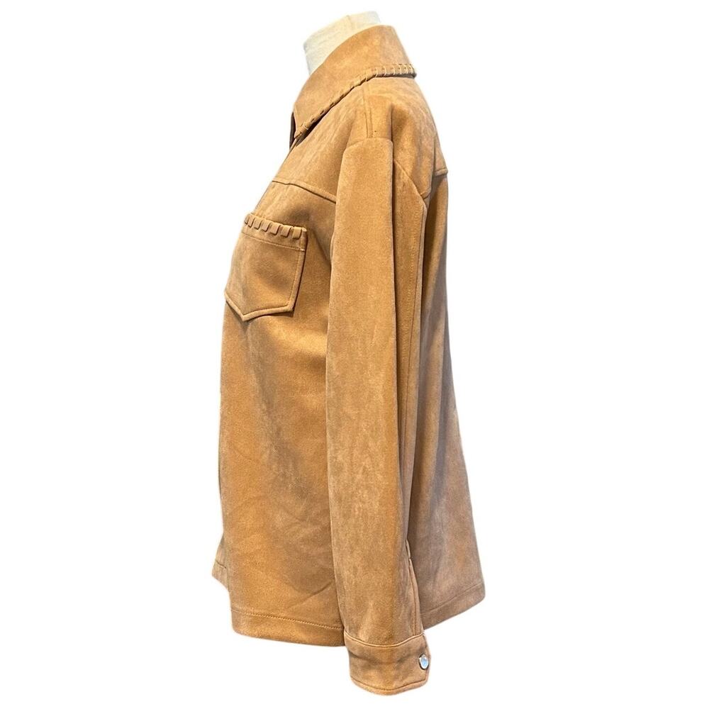 Bagatelle Boho Western Tan Faux Suede Shacket Jacket Size XS - Picture 5 of 11